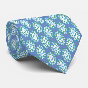 Gravata Padrão Floral de Viagem Azul Chic Periwinkle