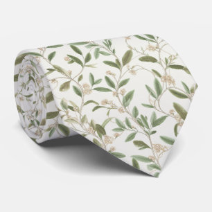 Gravata Padrão Floral de Videira Botânica Elegante