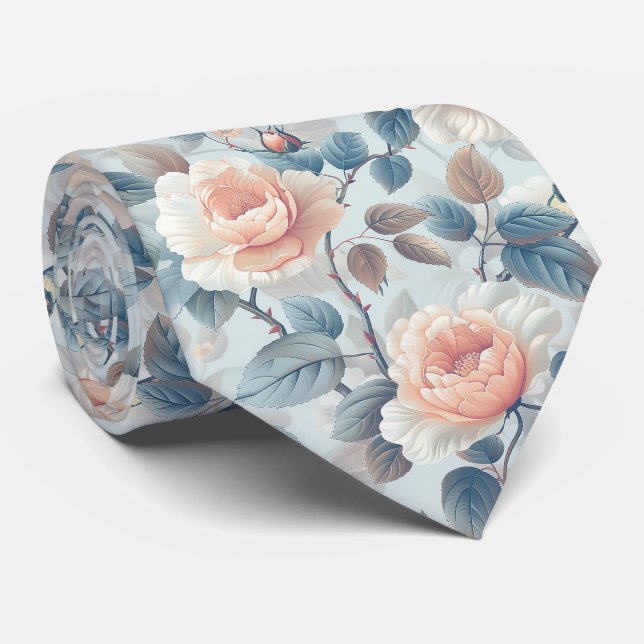Gravata Padrão floral elegante. (Rolled)