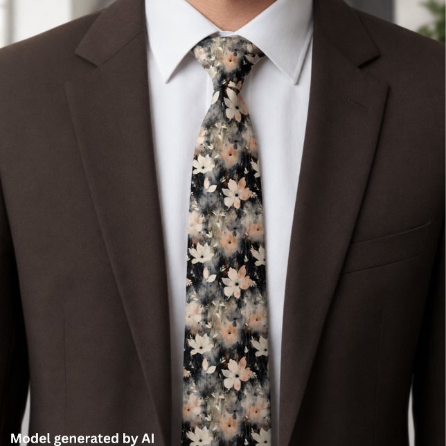 Gravata Padrão Floral Elegante Botânica da Moda (Criador carregado)