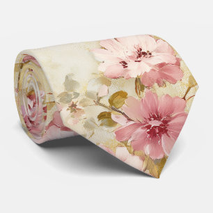 Gravata Padrão Floral em Aquarela Vintage