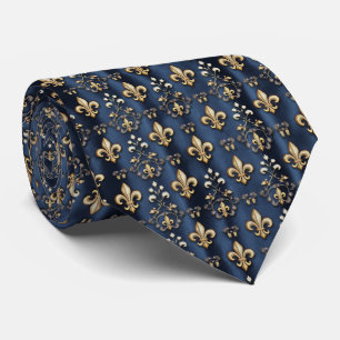 Gravata Padrão Floral Fleur-de-Lis
