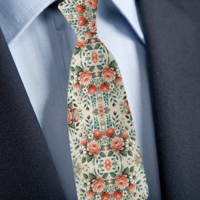 Gravata Padrão Floral Formal (Criador carregado)