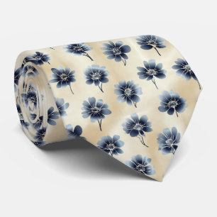Gravata Padrão Floral Gradiente Monocromático