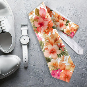 Gravata Padrão Floral Havaiano Colorido ID1092