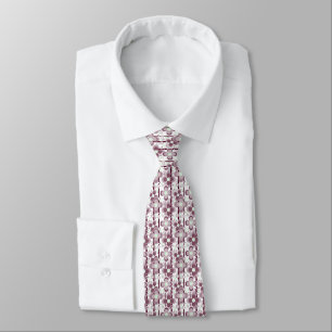 Gravata padrão floral marrom e branco