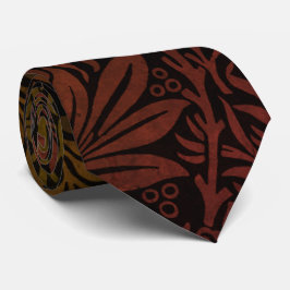 Gravata Padrão Floral Ombre Ferrugem Elegante