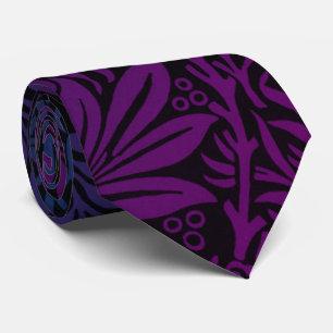 Gravata Padrão Floral Ombre Roxo Elegante