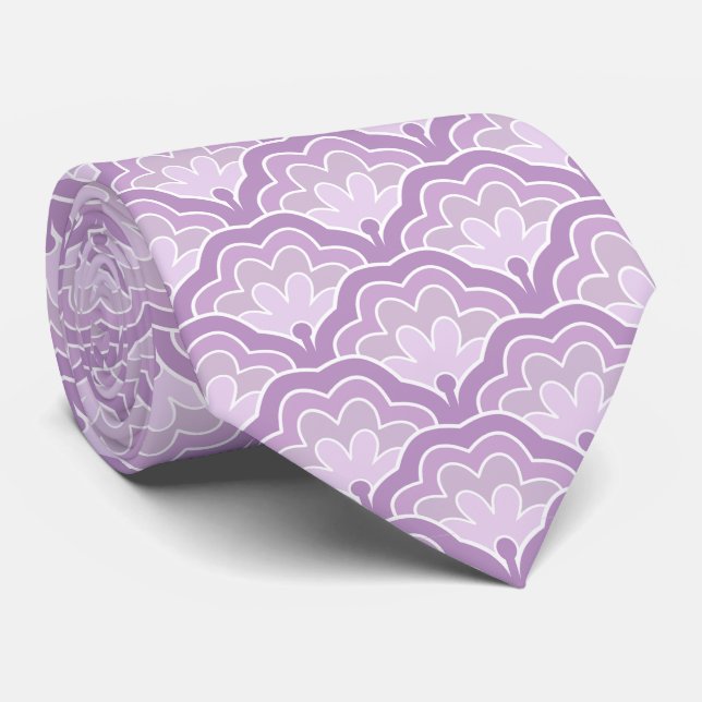 Gravata Padrão Floral Roxo Elegante Ideia Inspirada na Nat (Rolled)