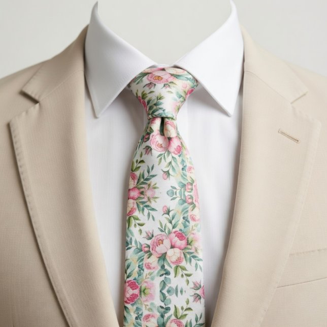 Gravata Padrão Floral Sem Costura Elegante (Criador carregado)