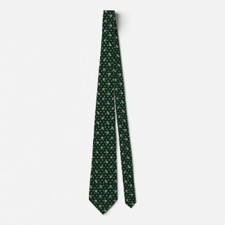 Gravata Padrão Floral Verde Clássico com Pontos Lilás Amar
