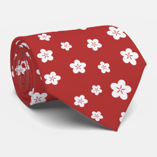 Gravata Padrão Floral Vermelho