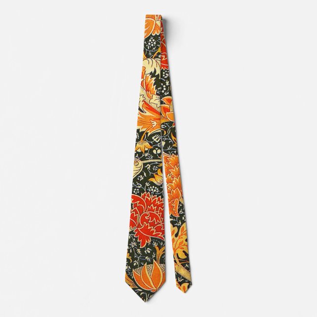 Gravata Padrão Floral Vintage William Morris Cray (Frente)
