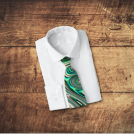 Gravata Padrão Fractal de Abstrato de Shell Fractal Paua A