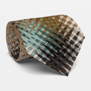 Gravata Padrão Funky Legal Multi Brown Wavy Zig Zag