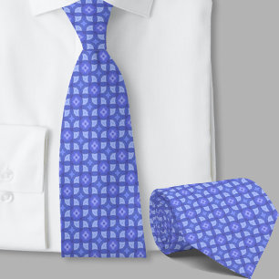 Gravata Padrão geométrico azul elegante