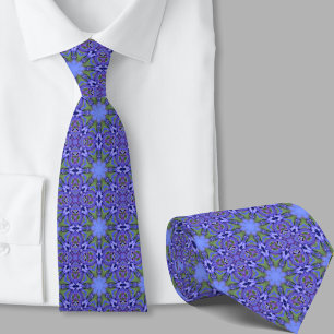 Gravata Padrão geométrico azul elegante e retrô
