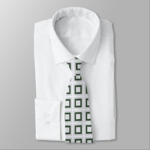 Gravata Padrão Geométrico Concêntrico Verde Cinza Verde-ág