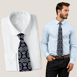 Gravata Padrão geométrico de Abstrato elegante em azul Mar