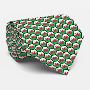 Gravata Padrão Geométrico de Hexágono da Bandeira do País