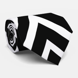 Gravata Padrão Geométrico do Diamante Preto e Branco