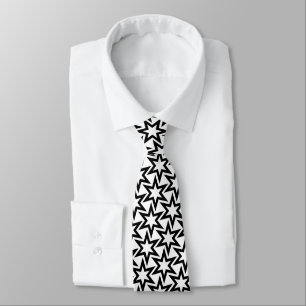 Gravata Padrão Geométrico Elegante Preto e Branco
