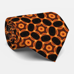 Gravata Padrão Geométrico Laranja