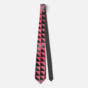 Gravata Padrão Geométrico Moderno Rosa Preto Metálico Bril
