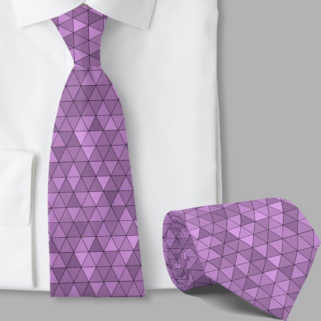 Gravata Padrão geométrico moderno roxo elegante (Criador carregado)