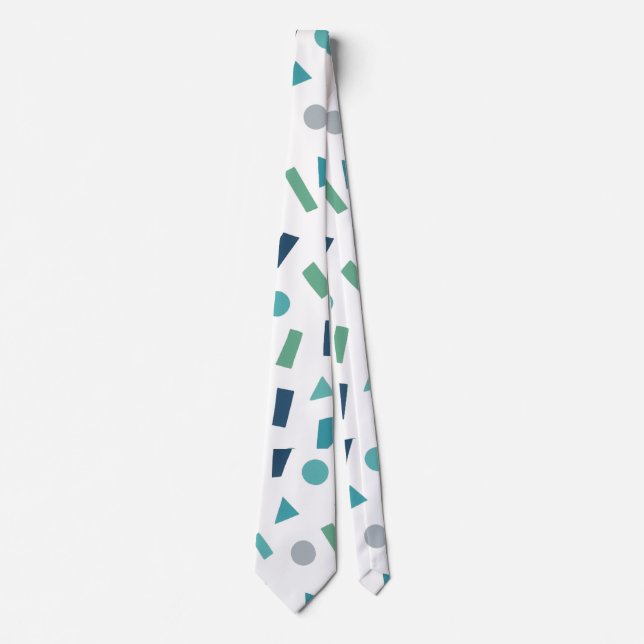 Gravata Padrão Geométrico Retroativo - Design de Estilo Me (Frente)