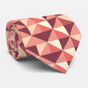 Gravata Padrão Geométrico Triângulo Rosa Bege Roxo