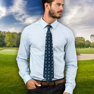 Gravata Padrão Inicial do Designer do Monograma Golfer