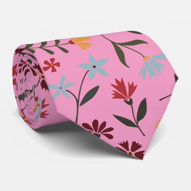 Gravata Padrão Inverso Cor de Água Elegante (Rolled)