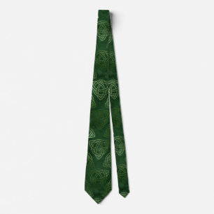 Gravata Padrão Irlandês Celta Verde e Dourado Elegante