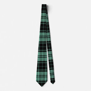 Gravata Padrão irlandês de Tartan em Mint Green e Black