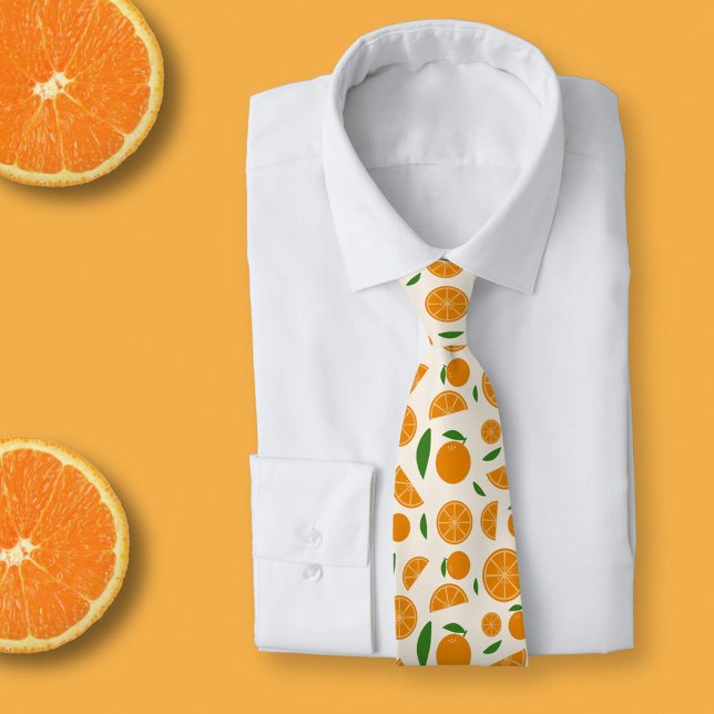 Gravata Padrão Laranja (Orange Pattern Neck Tie)