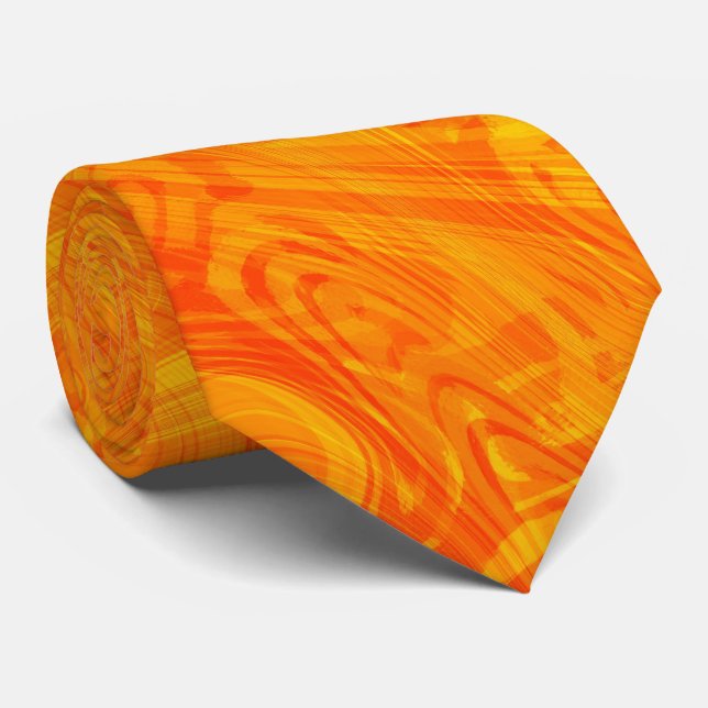 Gravata Padrão Laranja Mármore (Rolled)
