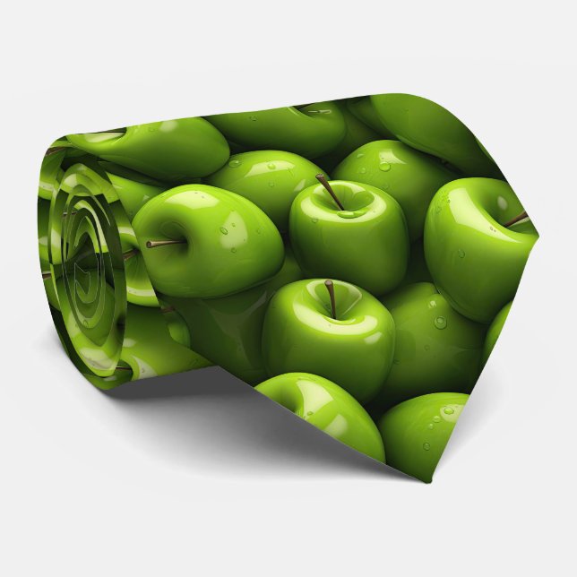 Gravata Padrão legal de fruta de maçã verde (Rolled)