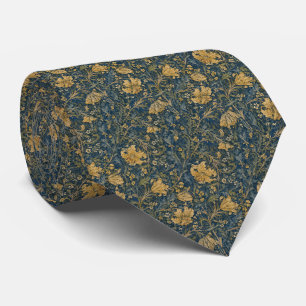 Gravata Padrão Lírio Dourado de William Morris