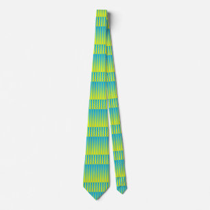 Gravata Padrão Listrado Azul Amarelo Verde