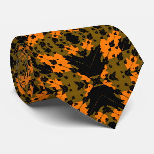 Gravata Padrão Militar Fractal Camuflagem Abstrata Caqui