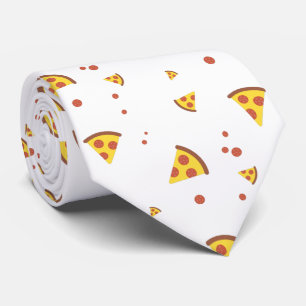 Gravata Padrão Minimalista de Pizza de Pepperoni Retro Div