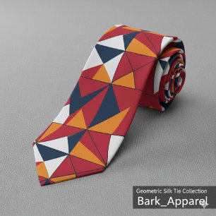 Gravata Padrão Moderno de Folhas Geométricas Abstratas