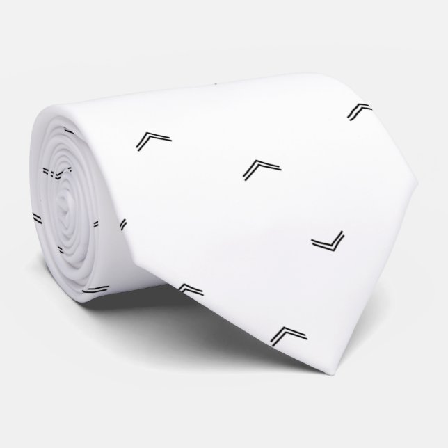 Gravata Padrão moderno simples branco e cinza para ele (Rolled)