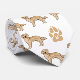 Gravata Padrão Monograma Personalizado do Retriever Dourad