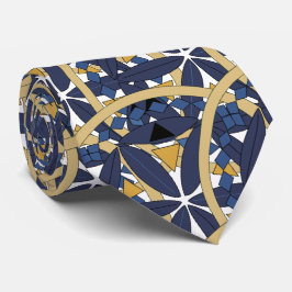 Gravata Padrão na moda azul e Dourado