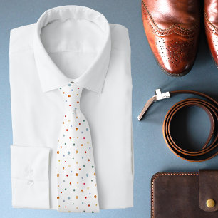 Gravata Padrão Na moda de Bolinhas de Aquarela Colorida