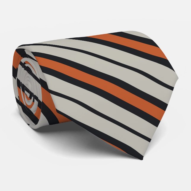 Gravata Padrão na moda Silver Cinza Marinho Vermelho Laran (Rolled)