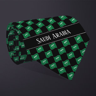 Gravata Padrão Ondulado da Bandeira da Arábia Saudita