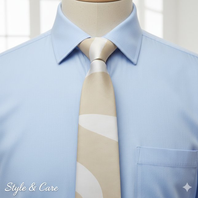 Gravata Padrão Orgânico Simples Bege Creme (Beige Cream Simple Organic Pattern Neck Tie)